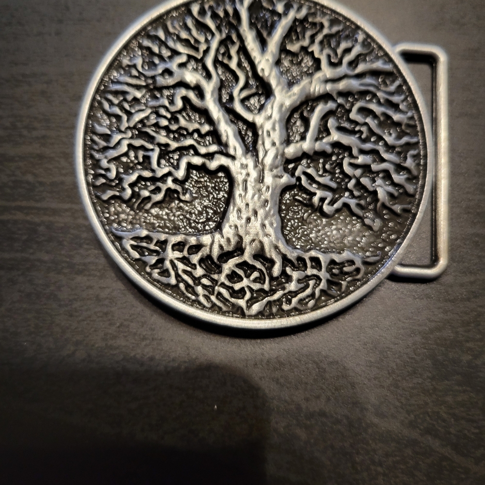 Buckle Silver Tree Design Belt Buckle